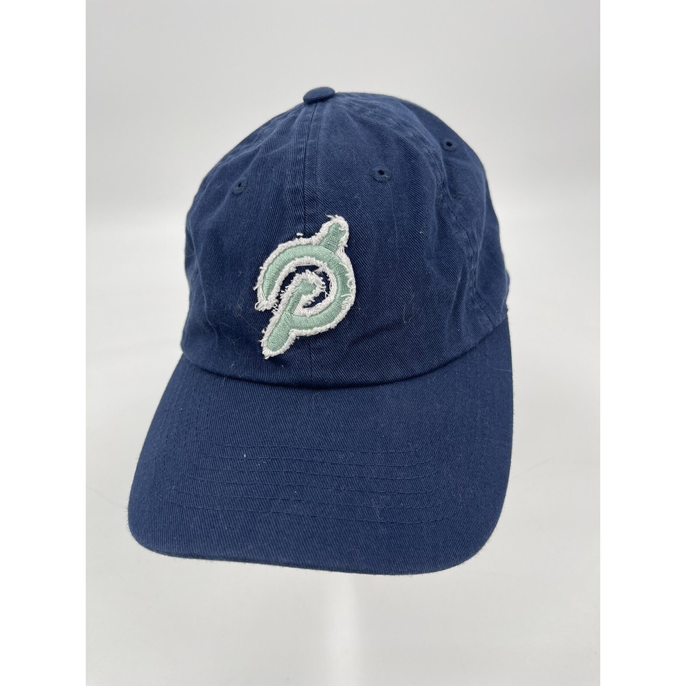 Peloton Ragged P Logo Run Bike Hike Ball Cap Hat Blue Canvas Adjustable One Size